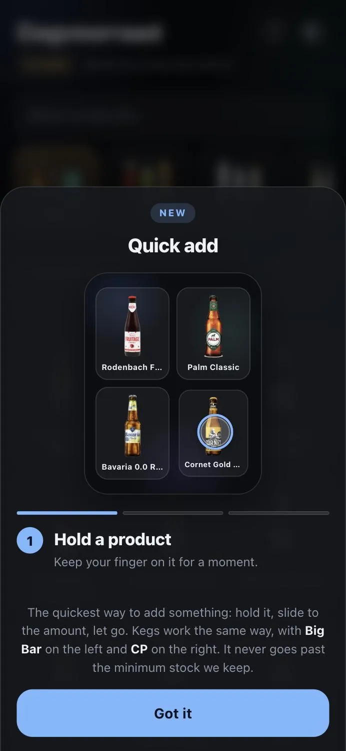 Hold and slide to add without the keypad